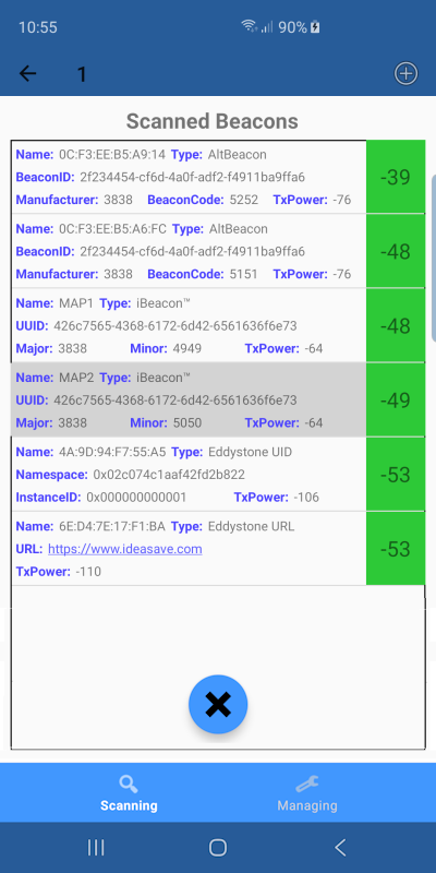 Main View Scanning Selection