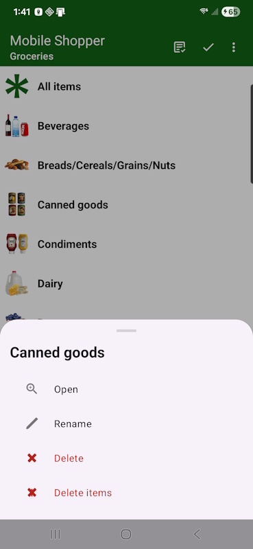 Main view with Quick Action Bar