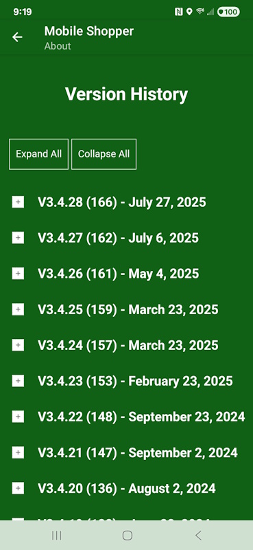 Version history